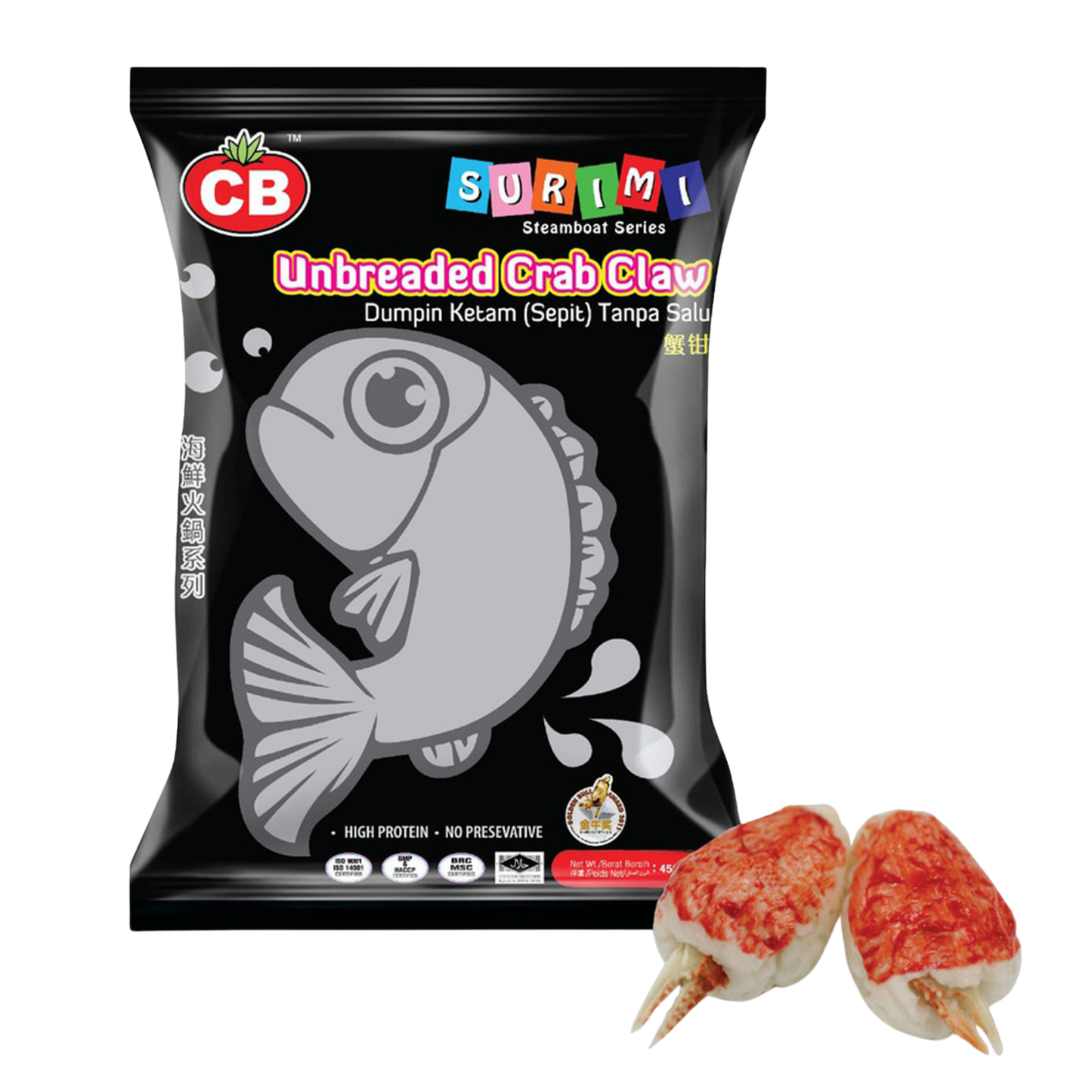 CB UNBREADED CRAB CLAW 20PCS± (450G) - CB蟹钳 (450克)