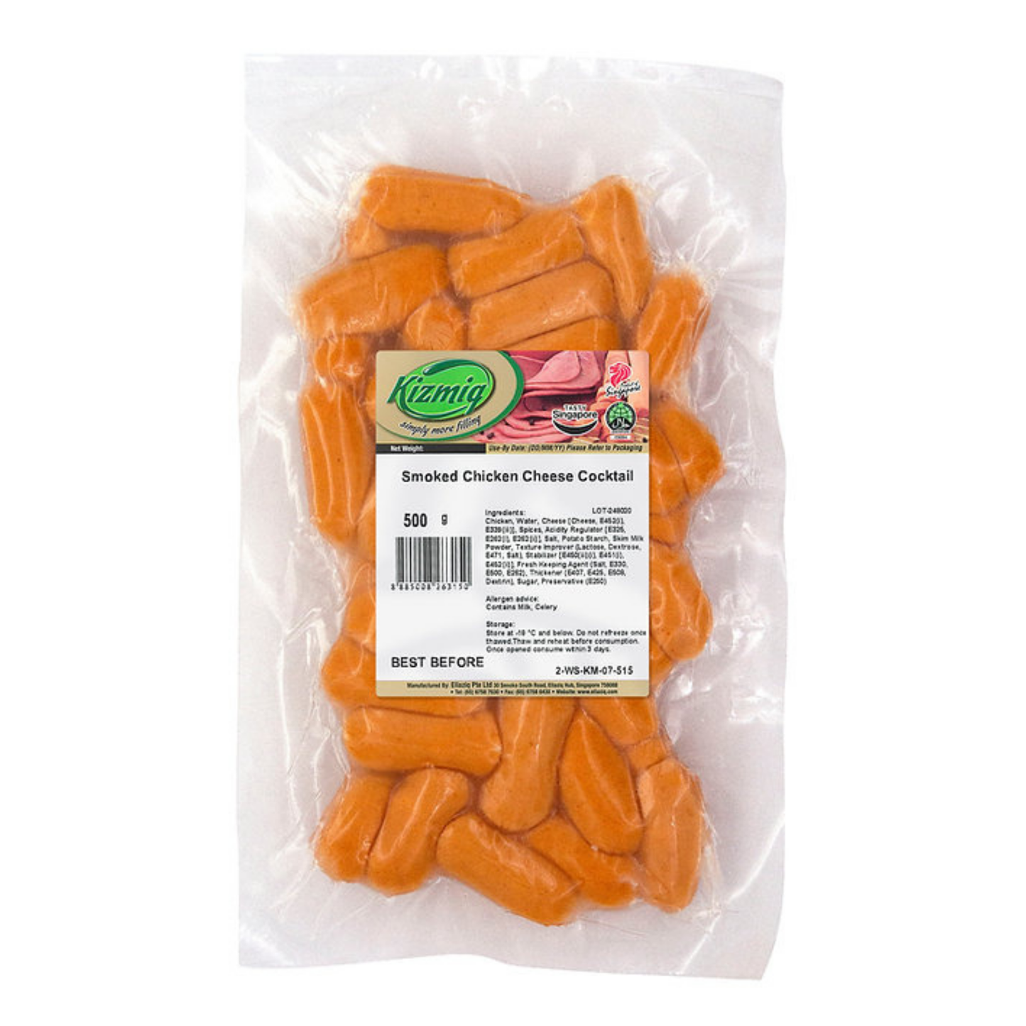 SMOKED MINI CHICKEN CHEESE COCKTAIL (500G) - 烧烤迷你芝士鸡肉香肠 (500克)