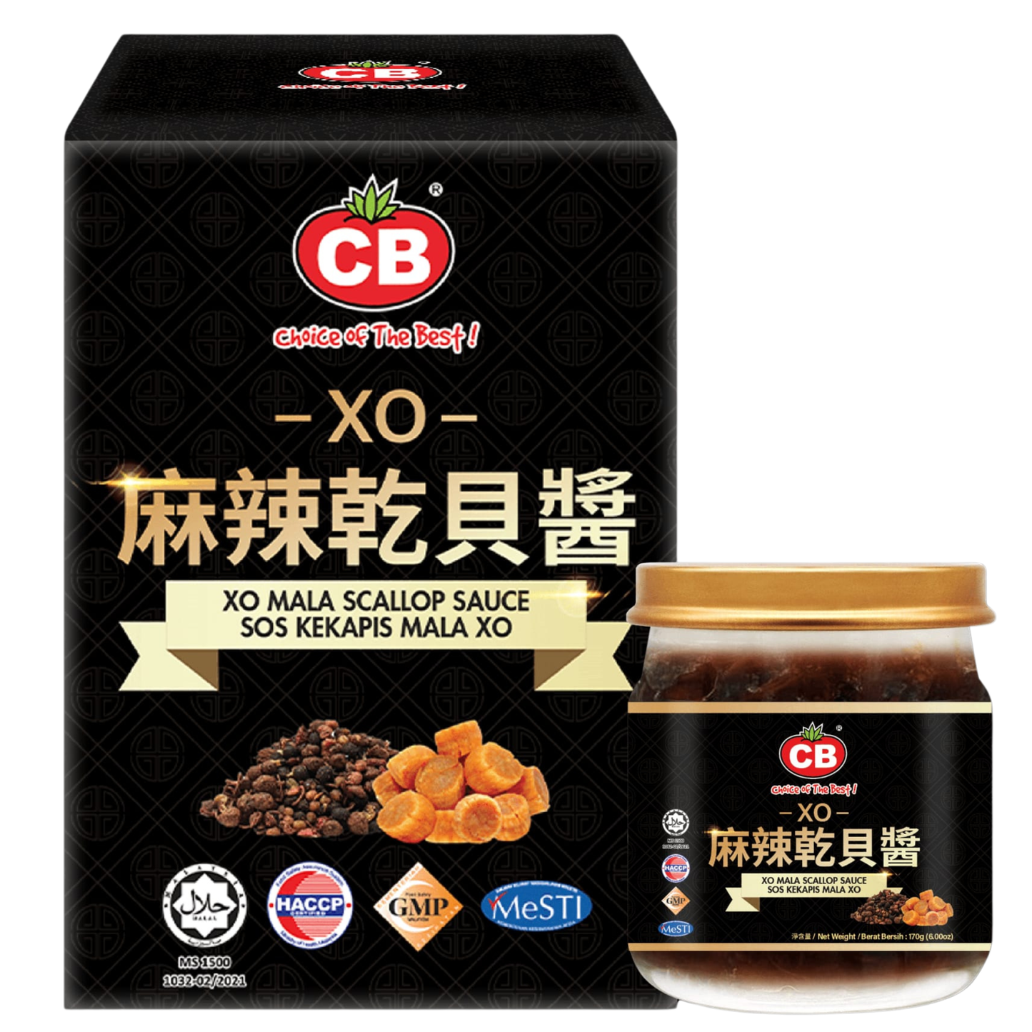 CB XO MALA SCALLOP SAUCE (170G) - CB XO麻辣干贝酱 (170克)
