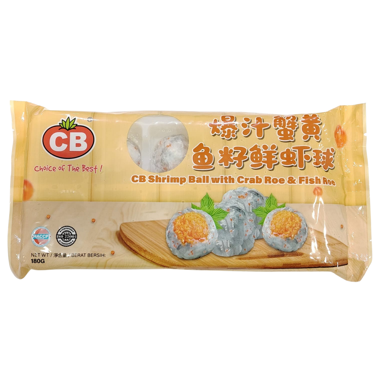 CB SHRIMP BALL W CRAB ROE & FISH ROE 10PCS (180G) - CB 爆汁蟹黄鱼仔鲜虾球 (180克)