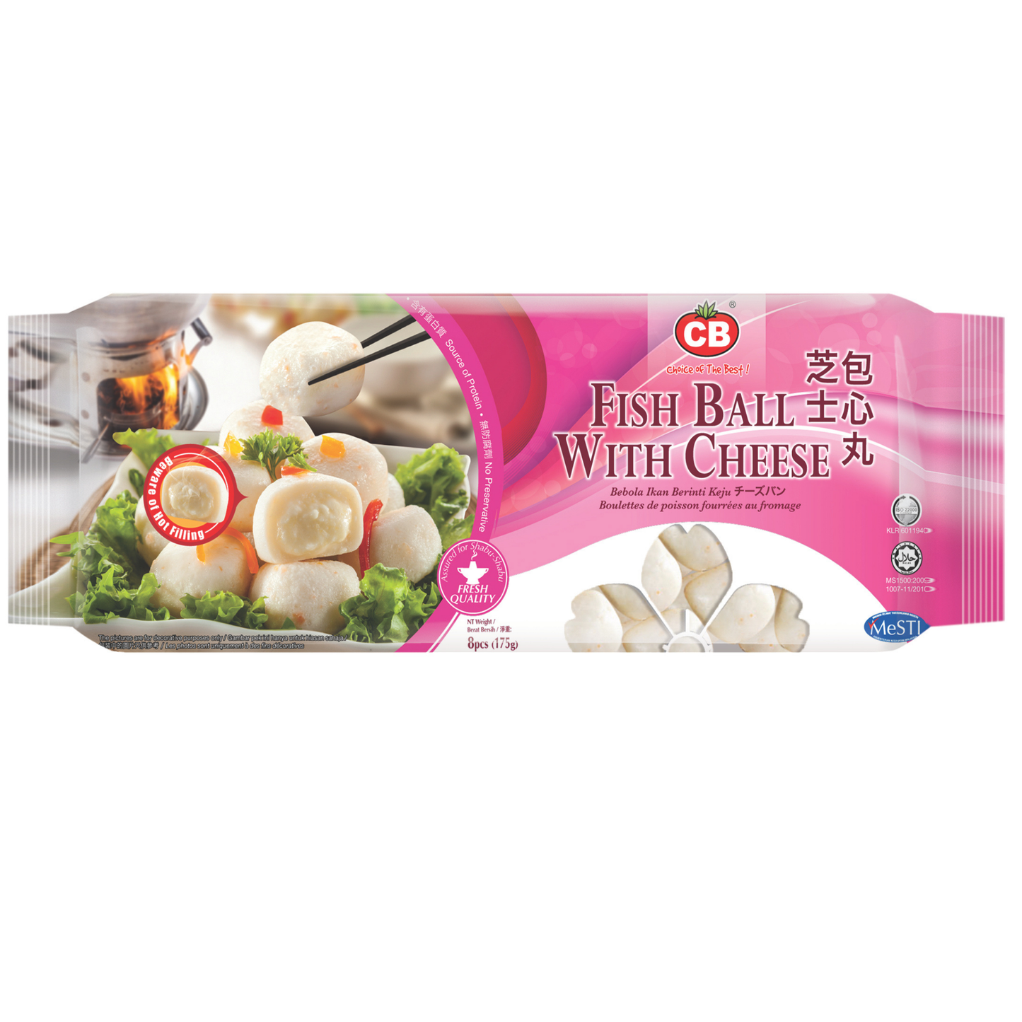CB FISH BALL WITH CHEESE 8PCS (175G) - CB芝士包心丸 (175克)