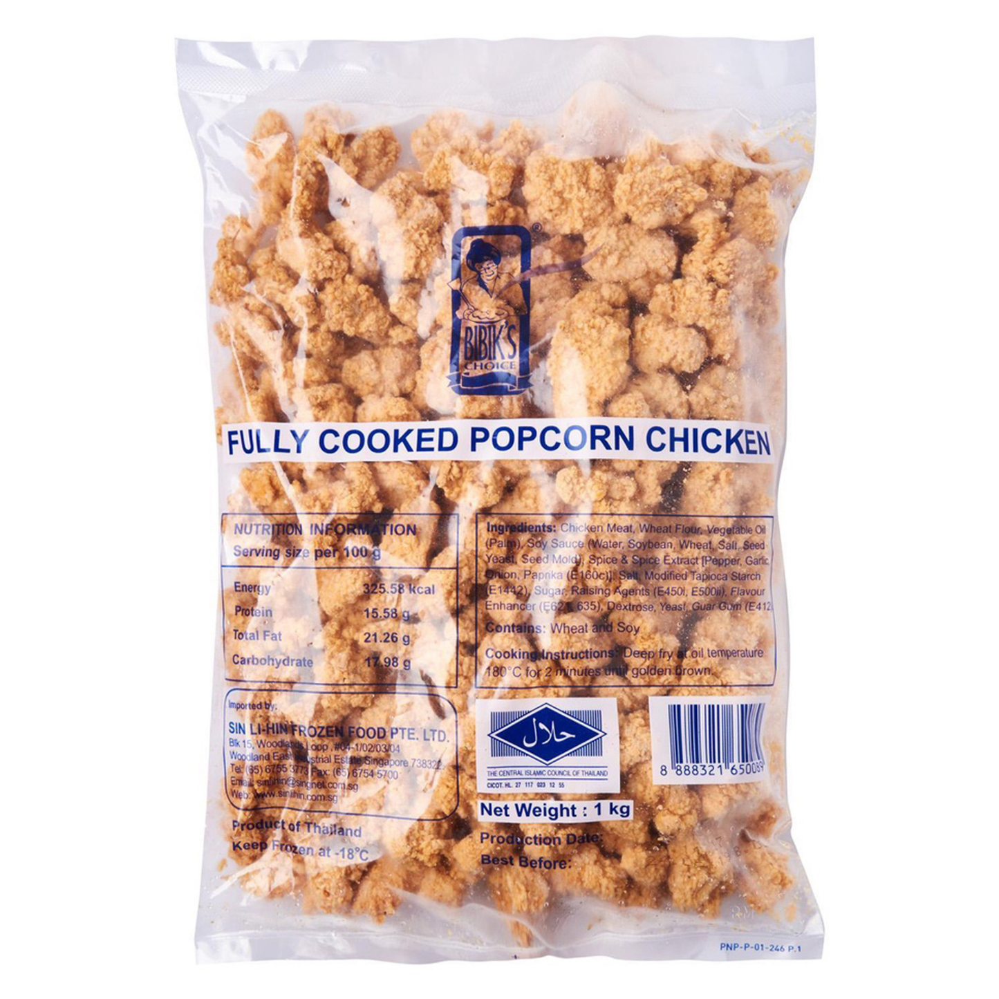 BIBIK'S CHOICE CRISPY POPCORN CHICKEN (1KG) - 香脆鸡粒 (1公斤)