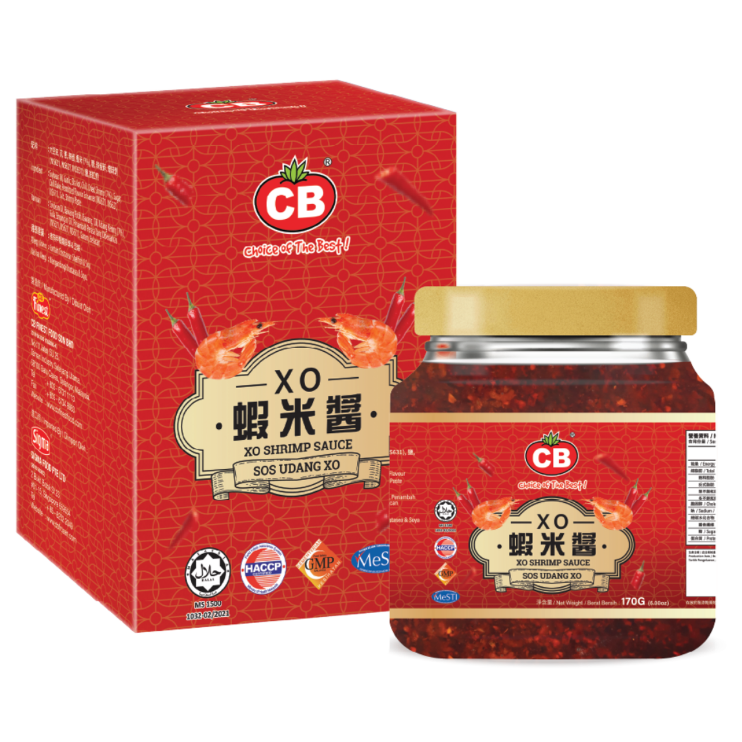 CB XO SHRIMP SAUCE (170G)(CANNED) - CB XO虾米酱 (170克)(罐)