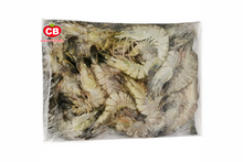 Packaged shrimp with CB logo on a white background