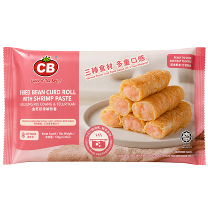 CB FRIED BEAN CURD ROLL WITH SHRIMP PASTE (6PCS) 120G - CB鱼仔虾滑响铃卷 (6个) 120克
