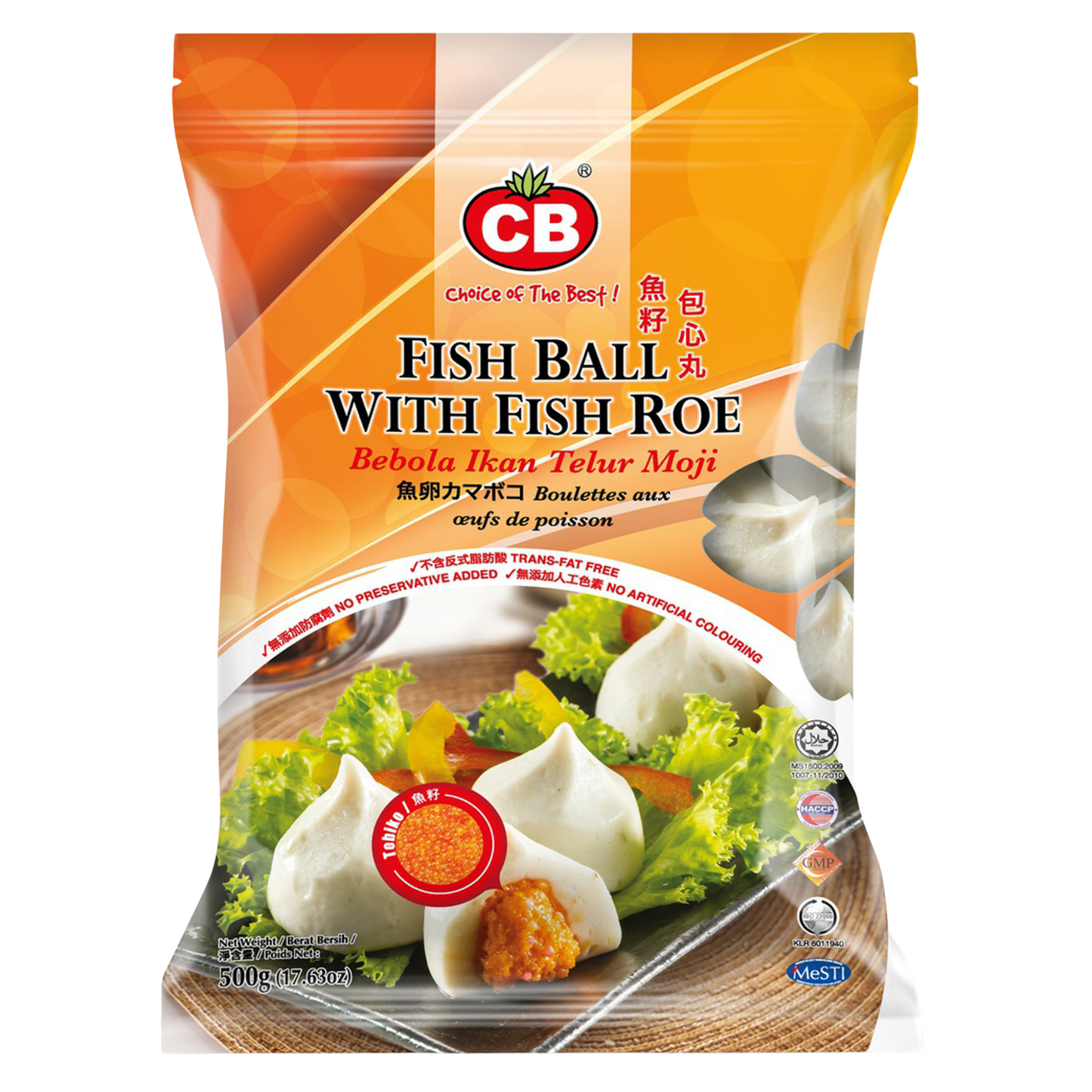 CB FISH BALL WITH FISH ROE 21PCS (500G) - CB 魚籽包心丸 21PCS (500克)