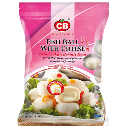 CB FISH BALL WITH CHEESE 23PCS± (500G) - CB 芝士包心丸 23PCS± (500克)