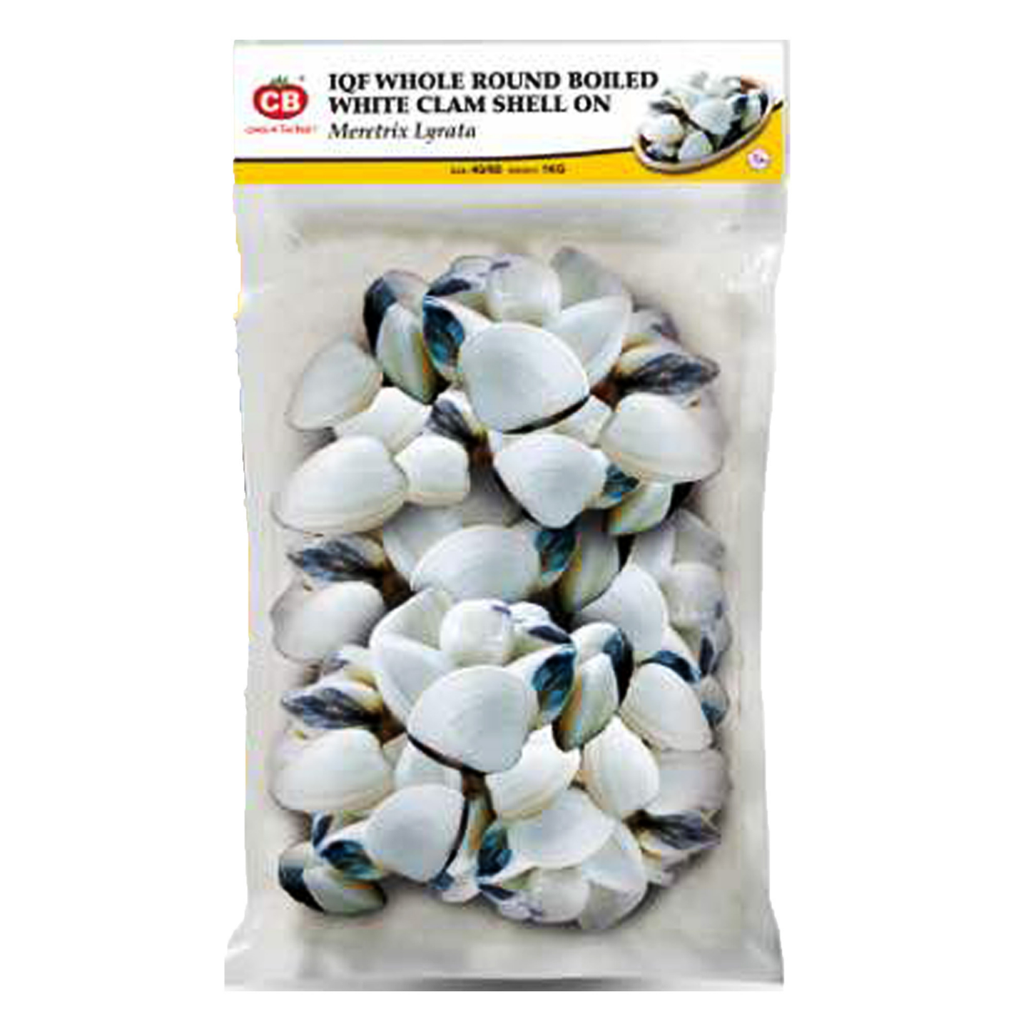 CB WHOLE SHELL WHITE CLAM (1KG) - CB 速冻熟白啦啦 (1公斤)