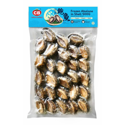 CB FROZEN ORIGINAL ECOLOGY ABALONE 15-20G (500G) - CB速冻原生态九孔鲍鱼15-20G (500克)