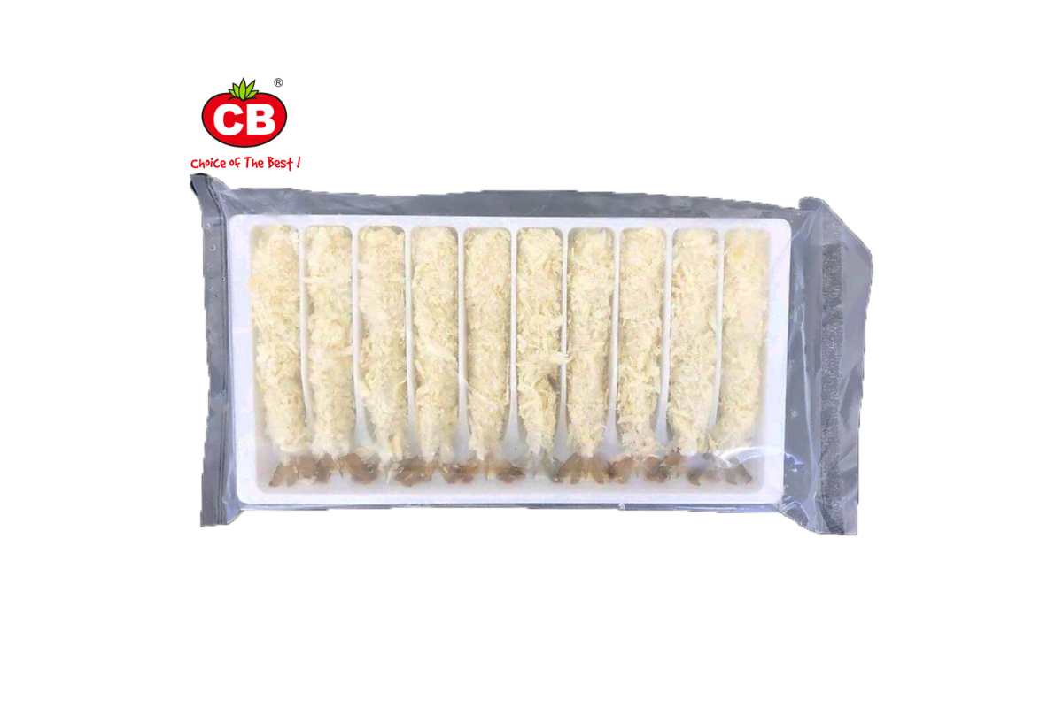 Tempura shrimp in a transparent packaging