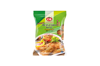 Packaged food product with green and white label on a white background