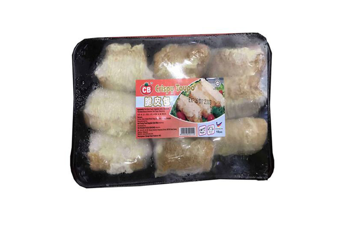 Packaged food items with a CB logo on a white background