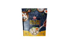 Packaging of CB fish balls with salted egg flavor on a white background