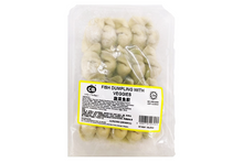Fish dumpling with veggies in a transparent packaging with CB logo