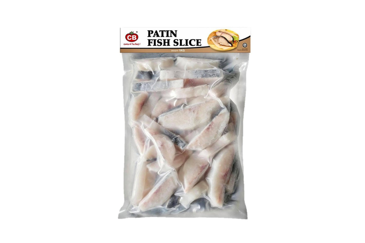 Packaged Patin Fish Slices with CB brand on a white background