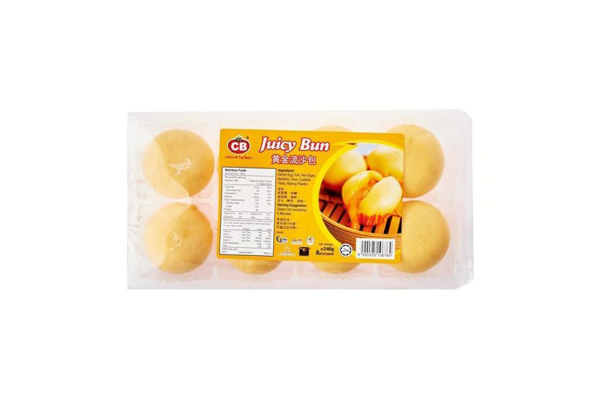 Packaged food item with 'CB' branding on a white background