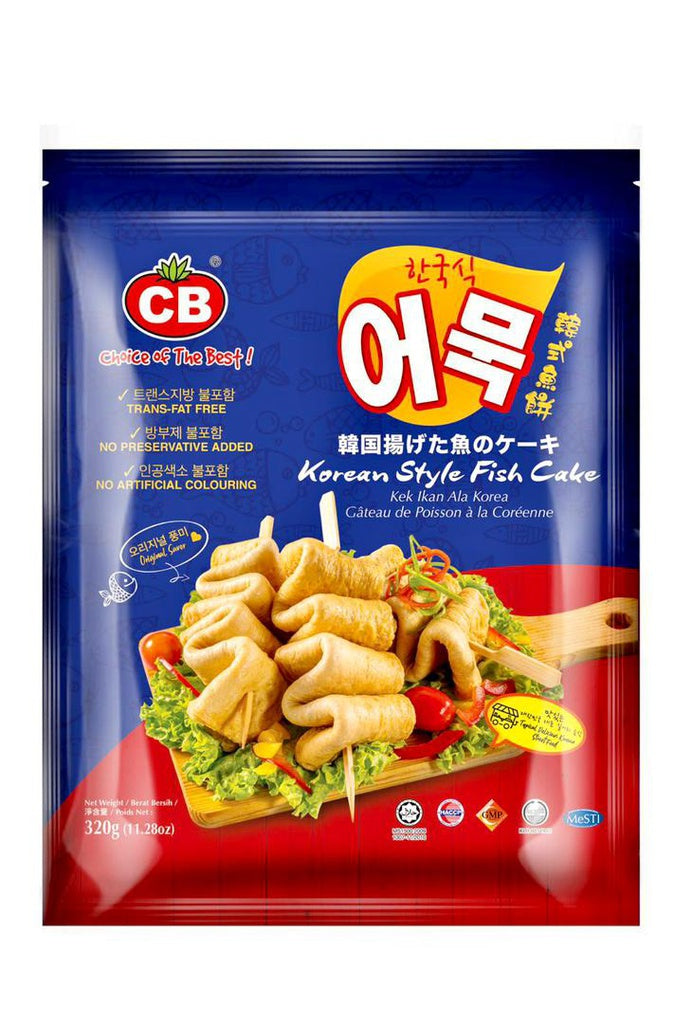 Packaging of Korean Style Fish Cake with CB brand logo on a white background