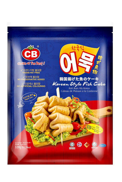 Packaging of Korean Style Fish Cake with CB brand logo on a white background
