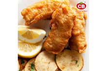 Tempura fish fillet with lemon