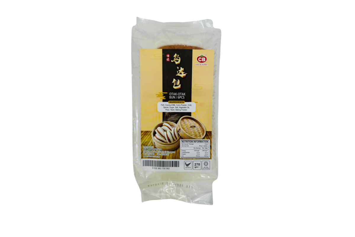 Packaged product with a label on a white background