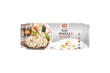 Packaged fish noodle product with CB branding on a white background
