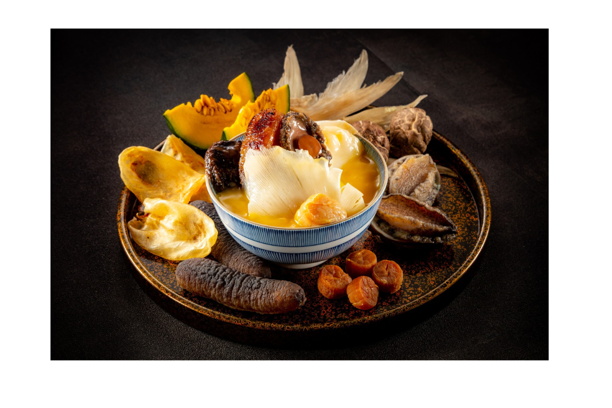 Soup on a dark background