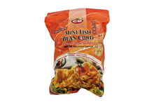 Packaged mini fish bean curd with CB logo on orange packaging on a white background