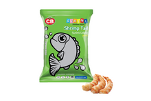 Green package of CB Shrimp Tail Surimi Lollipops on a white background
