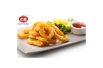 Calamari on a white plate