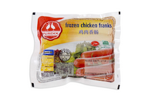 Perdix brand frozen chicken franks packaging on a white background