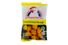 Packaged fried chicken karaage from Saha Farms International on a white background