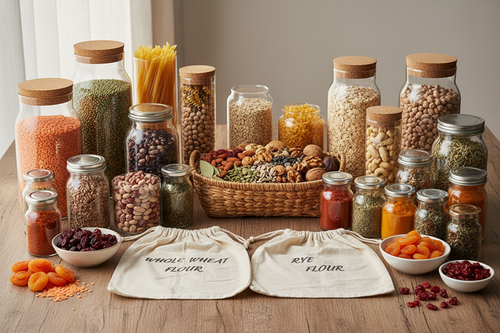 a picture of vegetarian dry groceries