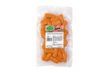 Packaged chicken cheese cocktail with a label on a white background